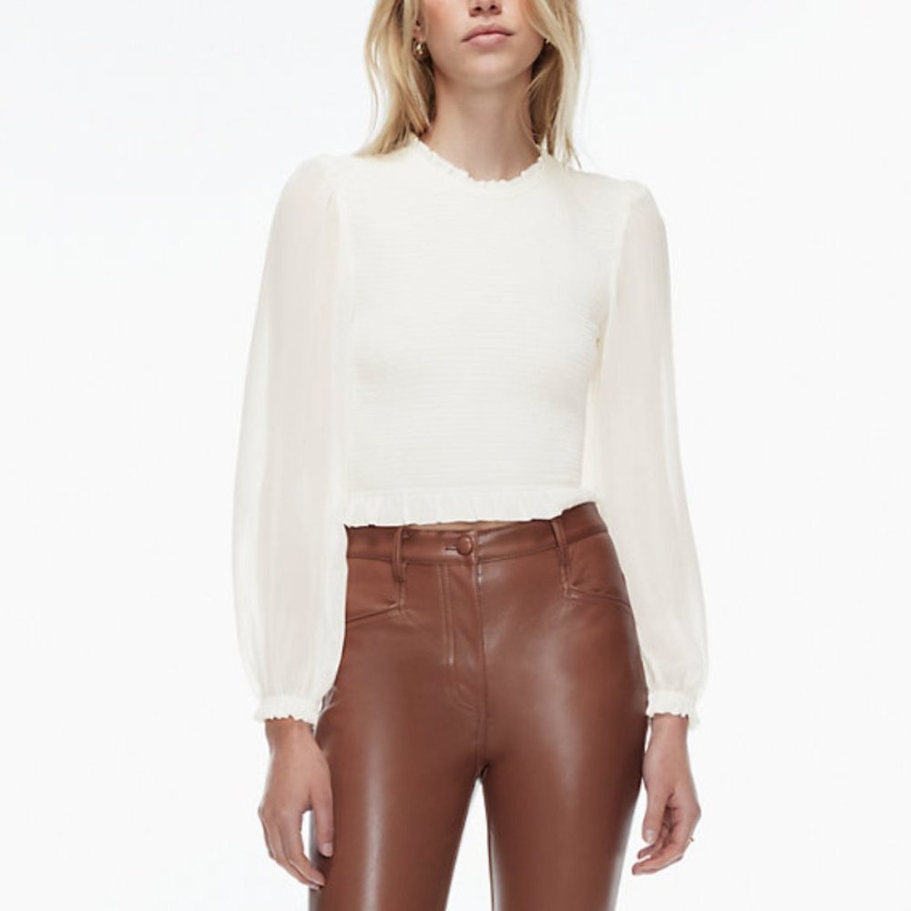 Aritzia Wilfred Tempest Blouse in Birch